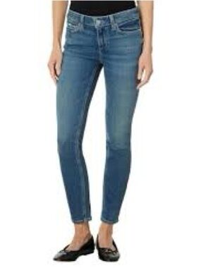 PAIGE Mid Blue Cropped Slim Jeans 745